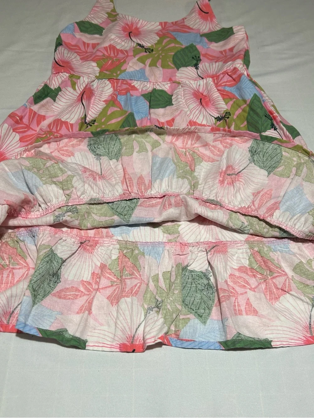 Gymboree Girls 8 Sleeveless Pink Tropical Halter Sundress NWT Linen Rayon